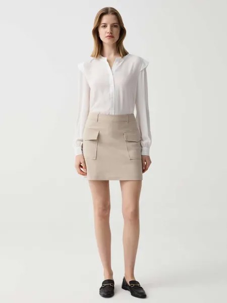 Эластичная мини-юбка с карманами Ovs, цвет light beige