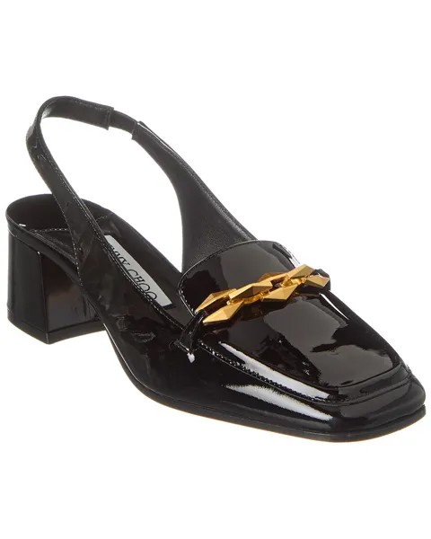 Лакированные туфли Jimmy Choo Diamond Tilda 45 с ремешком на пятке, черный