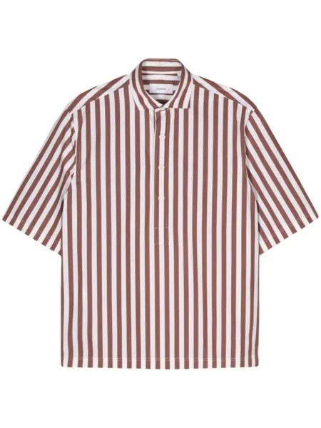 Lardini рубашка в полоску, коричневый