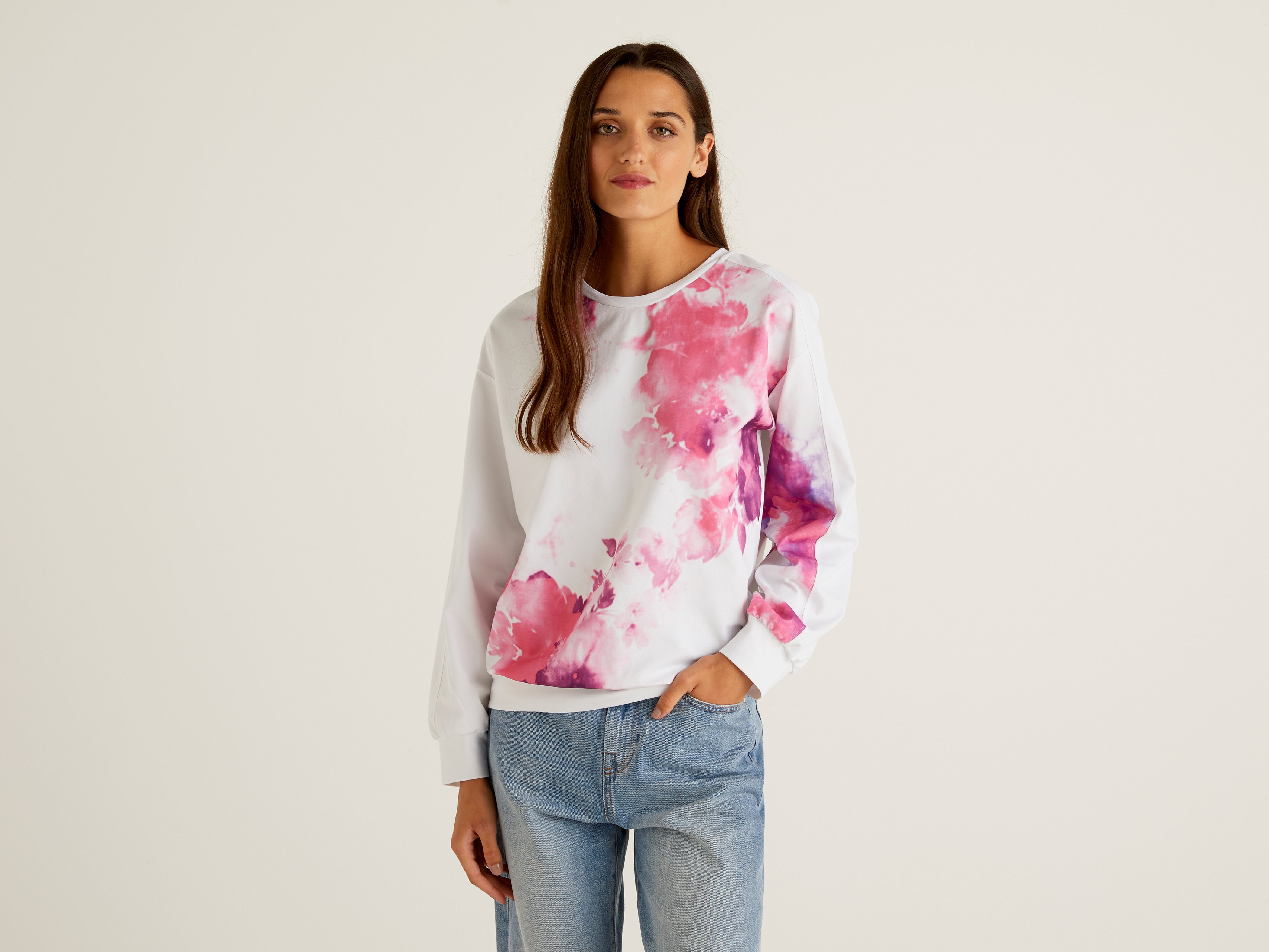 Свитшот женский United Colors of Benetton 21A_3S5VE1AG8 белый S