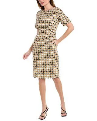 Oscar De La Renta твидовое платье-футляр на шелковой подкладке из смесовой шерсти женское коричневое 8