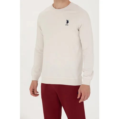 Свитшот U.S. POLO ASSN., размер M, бежевый, экрю