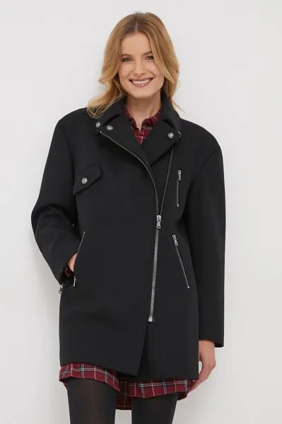 Пальто с добавлением шерсти Sisley, черный