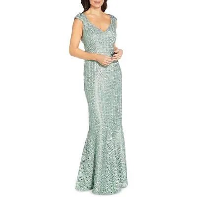 Женское зеленое тканое вечернее платье без рукавов Aidan Mattox 2 BHFO 8463