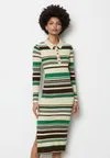 Платье из джерси LONGSLEEVE BUTTON PLACKET STRIPED Marc O'Polo Denim, бежевый