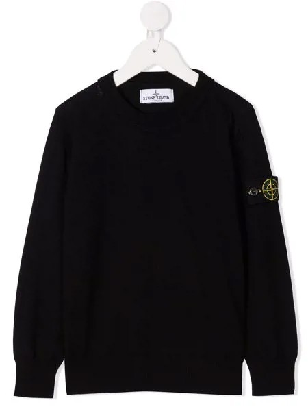 Stone Island Junior джемпер с круглым вырезом и нашивкой-логотипом