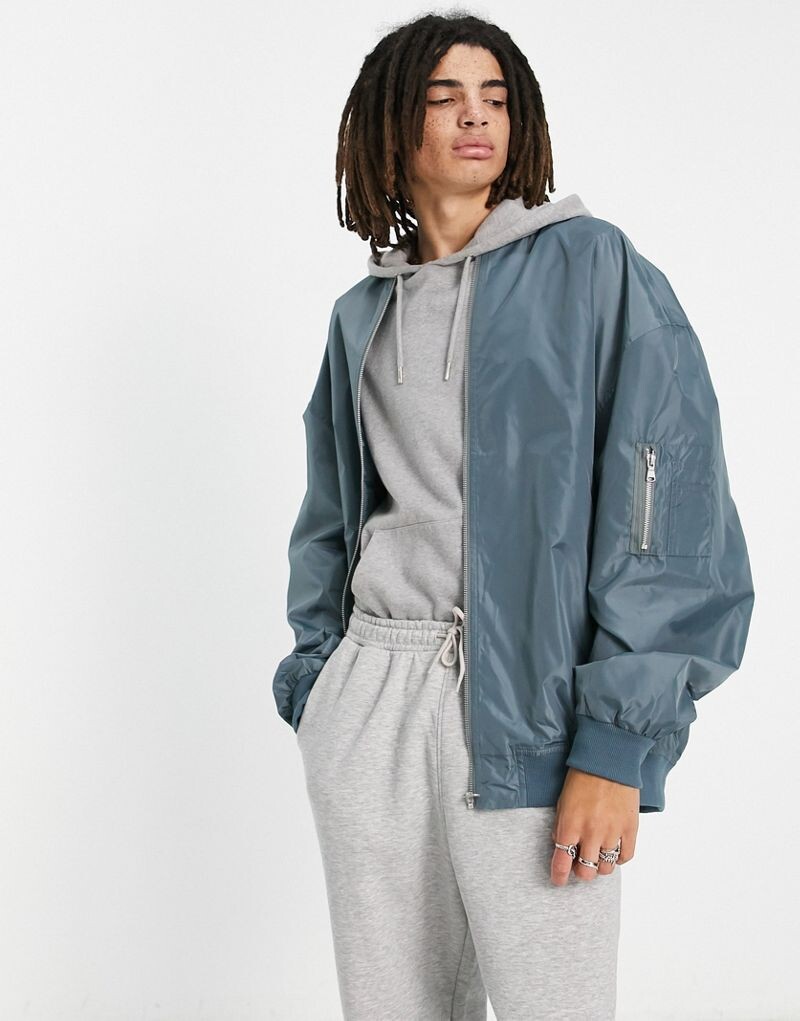 ASOS DESIGN – синий бомбер в стиле oversize