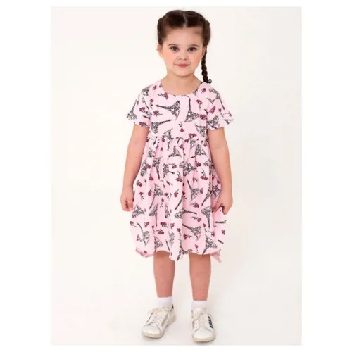 Платье для девочки Париж, розовое, 98 размер