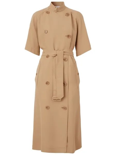 Burberry платье-тренч с короткими рукавами, нейтральный цвет