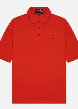 Мужское поло Fred Perry x Raf Simons Button Down, цвет красный, размер XL