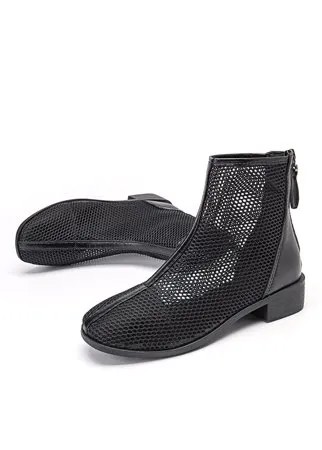 Женщины Повседневная Back-Zippers Mesh Breathable Almond Toe Short Ботинки