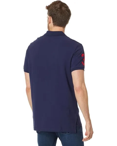 Поло U.S. POLO ASSN. Short Sleeve Printed Chest Pique Polo Shirt, цвет Classic Navy