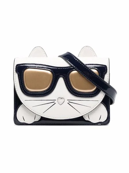 Karl Lagerfeld Kids K/Choupette-patch shoulder bag