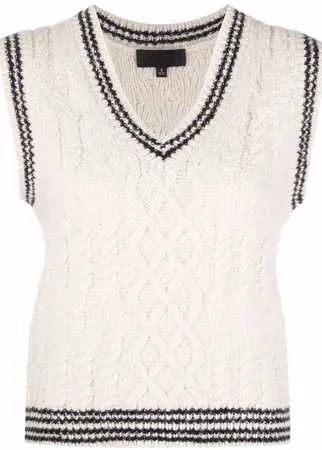 Nili Lotan Nanette contrast-trimmed knitted vest