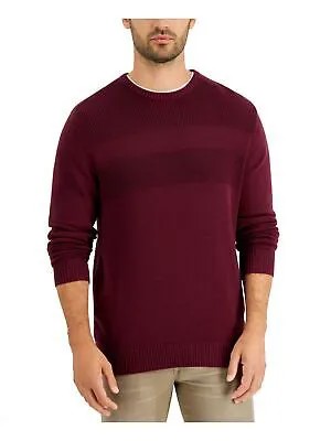 CLUBROOM Mens Maroon Crew Neck Classic Fit Pullover Sweater M