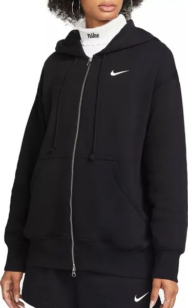 Женская объемная худи с молнией во всю длину Nike Sportswear из флиса Phoenix, черный