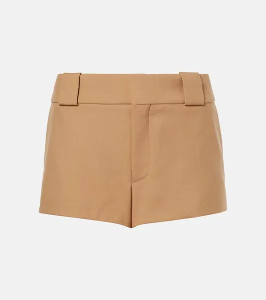 Шорты из натуральной шерсти Chloé, цвет mustard brown