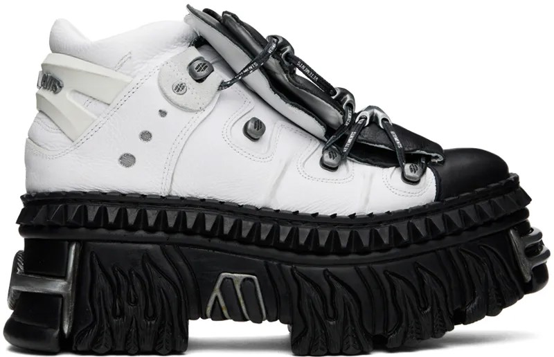 Белые кроссовки на платформе New Rock Edition Vetements, цвет White/Black