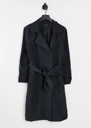 Пальто макси с поясом Brave Soul-Черный цвет