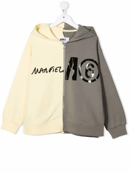 MM6 Maison Margiela Kids худи в стиле колор-блок с логотипом