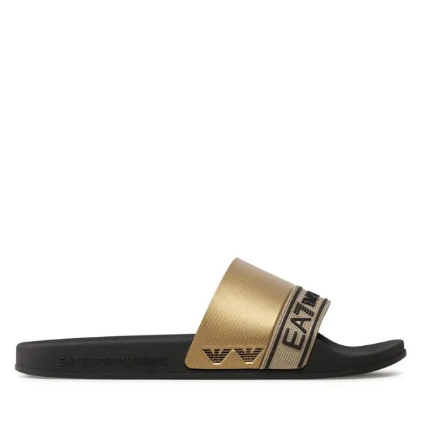 Шлепанцы EA7 Emporio Armani XCP011 XK277 M700 Black/Gold, золото
