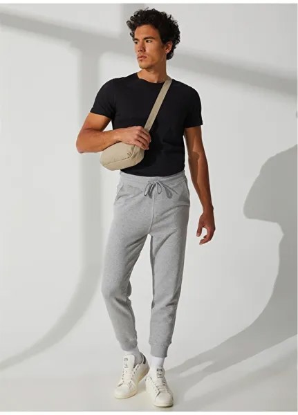Мужские спортивные брюки нормального серого меланжевого цвета с высокой талией United Colors of Benetton