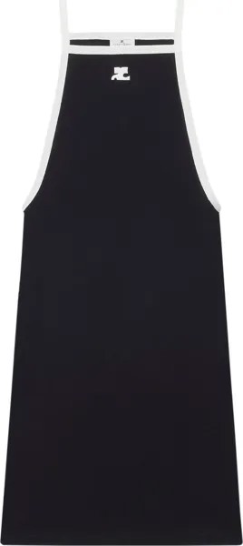Платье Courrèges Light Rib Contrast Dress 'Black/Heritage White', черный