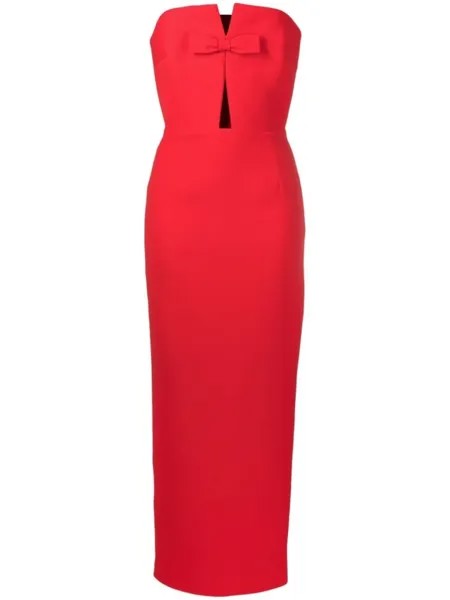 The New Arrivals Ilkyaz Ozel вечернее платье без бретелей, красный