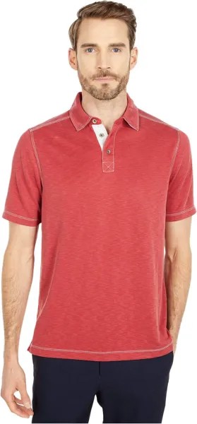 Рубашка-поло Vintage Slub Polo Johnston & Murphy, красный