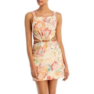 Significant Other Womens Оранжевое льняное короткое мини-платье с вырезами 6 BHFO 2790