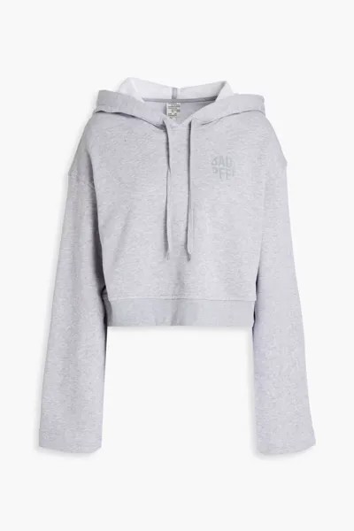 Укороченное худи Jeroma из хлопкового флиса с принтом Baum Und Pferdgarten, светло-серый
