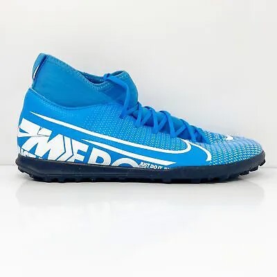 Nike Boys Mercurial Superfly 7 Club AT8156-414 Синие футбольные бутсы Размер 5Y