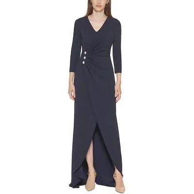 Calvin Klein Женское темно-синее вечернее платье макси с украшением 12 BHFO 5370