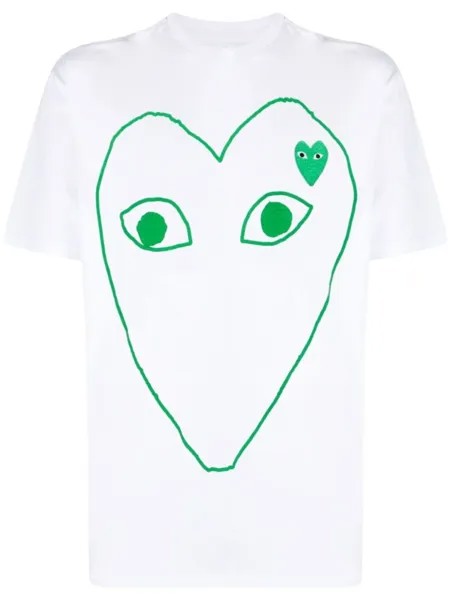 Comme Des Garçons Play футболка с принтом в виде сердца, белый