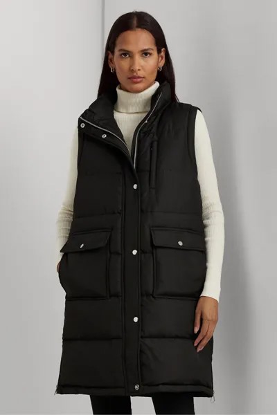 Стеганый пуховик с воротником-стойкой Lauren Ralph Lauren, черный