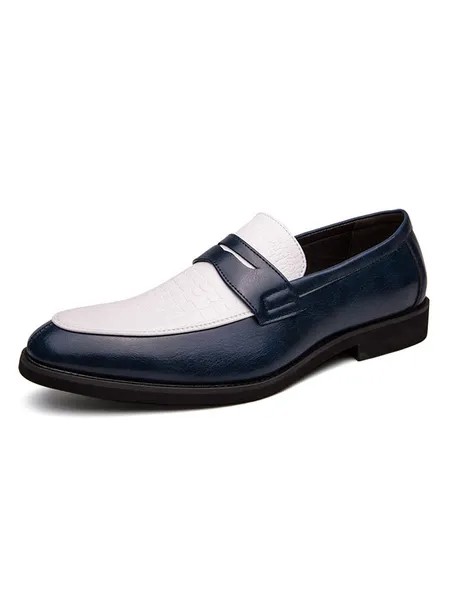 Milanoo Men's Penny Loafers Two Tone