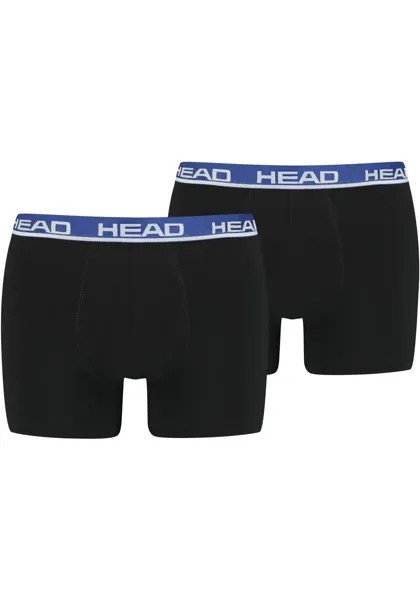 Трусы-боксеры Head Boxer (2 шт. в упаковке) с эластичным поясом с логотипом, черный