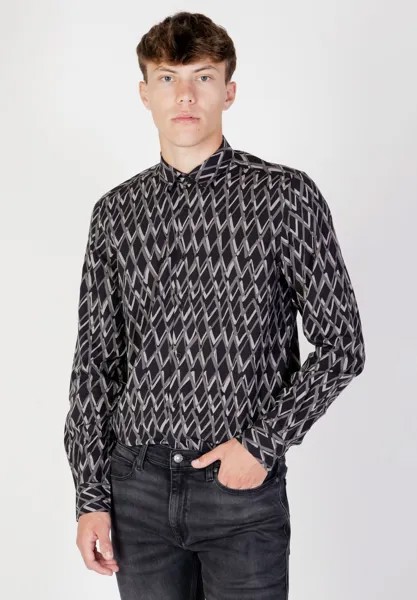 Рубашка Barcelona Regular Straight-Fit Shirt With All-Over Pattern Antony Morato, черный