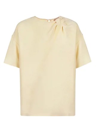 Бежевая блуза с защипом на плече No. 21