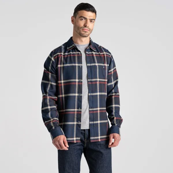 Рубашка Craghoppers Langarm Thornhill, цвет Blue Navy/Mahagony Check