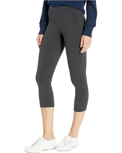 Брюки HUE Wide Waistband Blackout Cotton Capri Leggings, цвет Graphite Heather