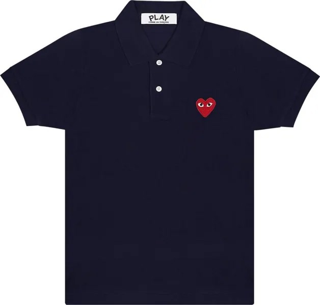 Футболка Comme des Garçons PLAY Emblem Polo Tee 'Navy', синий