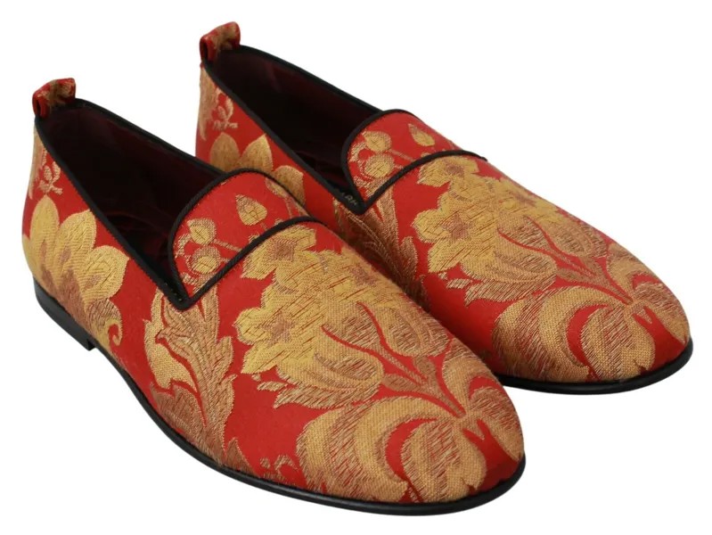 DOLCE - GABBANA Обувь Мокасины Парчовые тапочки цвета красного золота EU39/US6 Рекомендуемая розничная цена 1400 долларов США