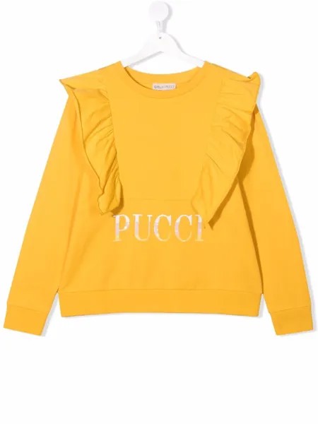 Emilio Pucci Junior толстовка с оборками и пайетками