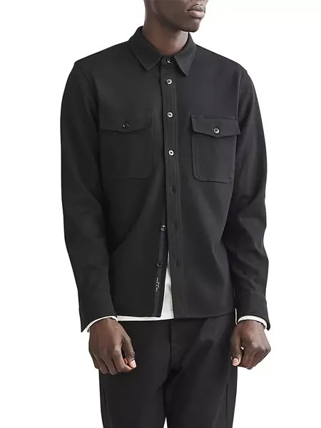 Куртка-рубашка Icon из смесовой шерсти Rag & Bone, черный