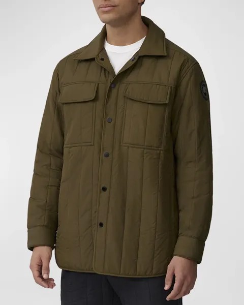 Мужская стеганая верхняя рубашка Black Label Canada Goose, цвет Military Green