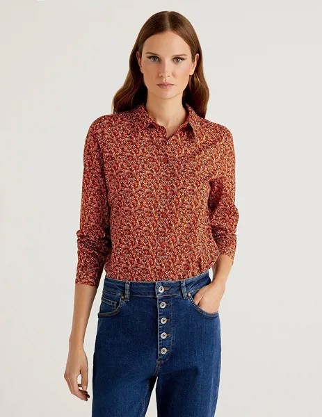 Рубашка женская United Colors of Benetton 21A_5OA95Q8U4 разноцветная XL