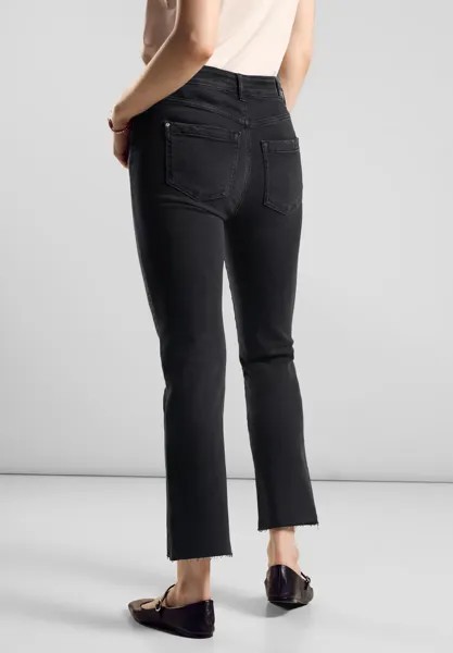 Узкие джинсы STREET ONE, завышенная талия, цвет Black Soft Wash