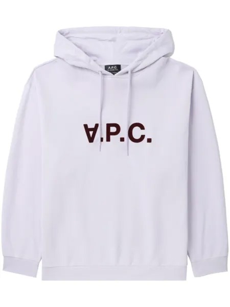 A.P.C. худи Milo с кулиской и логотипом, белый