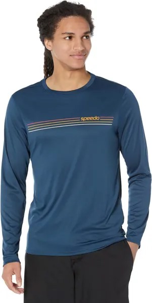 Рубашка для плавания с длинными рукавами и графическим рисунком Speedo, цвет Moonlit Ocean